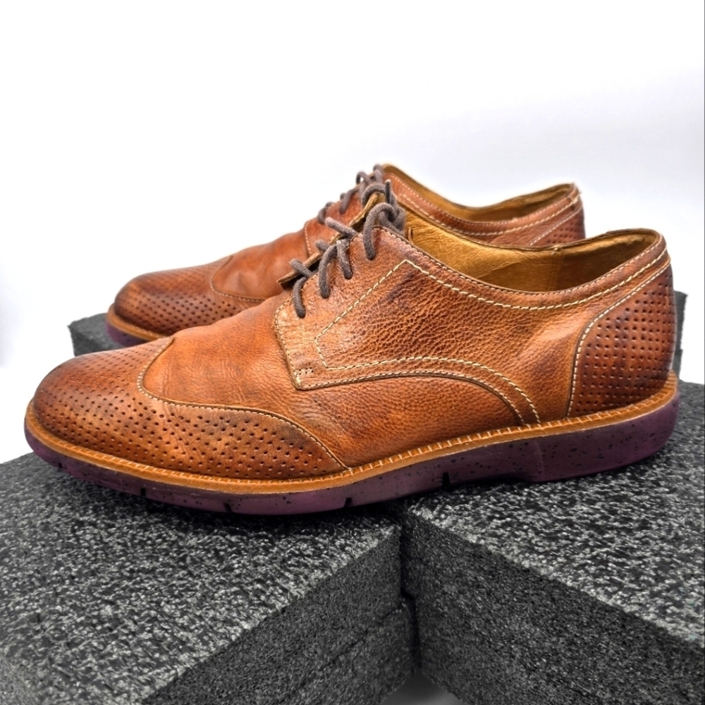 Donald J Pliner Shoes Men's 10M Brown Edd Perforated Leather Oxford